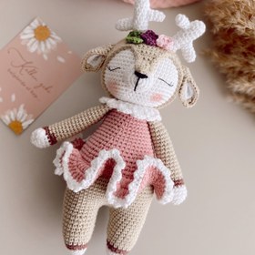 Resim Amigurumi Çiçekli Geyik Oyuncağım Pembe - Oyuncak 