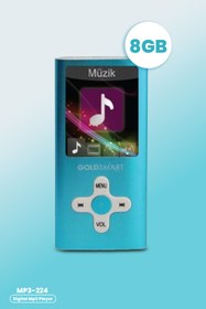 Resim Goldsmart Mp3-224 Mavi 8gb Ses Kayıt Özellikli Digital Mp3 Player 