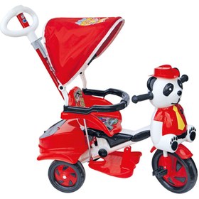 Resim Dilaver Baby Poufi Panda Ebeveyn Kontrollü Bisiklet /itmeli Tenteli Çocuk Bisikleti 