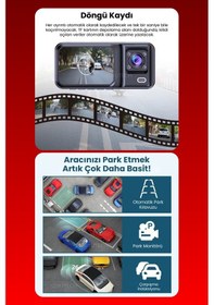 Resim Harvox Araç Içi Hd Kamera 3 Kameralı Wifi Özellikli 1080p Full Hd Gece Görüşlü G-sensör Dashcam A98 