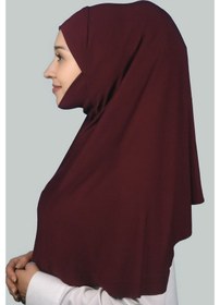 Resim Altobeh Hazır Türban Peçeli Pratik Eşarp Tesettür Nikaplı Hijab - Namaz Örtüsü Sufle (XL) - Bordo 