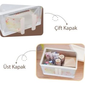 Resim Sunup SN-25883 72L Katlanabilir Plastik Saklama Kutusu Renkli Kapaklı Tekerlekli 40X64X37CM 