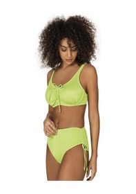 Resim Endeep Kadın Büyük Beden Balenli Destekli Bağlama Detaylı Yeşil Bikini Takımı-yeşil Yeşil 