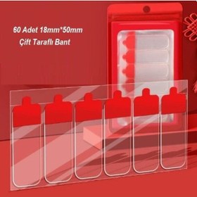 Resim 60 Parça Kolay Açılır Güçlü Çift Taraflı Bant 18mm 50mm 
