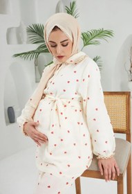 Resim Lolly Babies Bebe Yaka Pijama Takımı | Kırmızı Kalp | Hamilelik İçin - M 