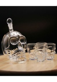 Resim 350 Ml Kuru Kafa Sürahi Ve 4 Adet Kuru Kafa İçecek Bardak Seti 
