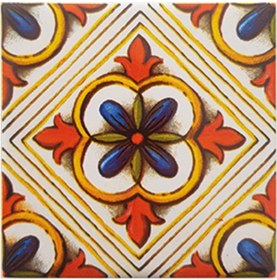 Resim KÜTAHYA ÇİNİ SANAYİ 10x10 Cm Çini Desenli Çini Seramik Karo 