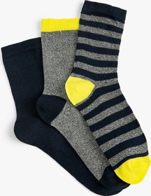 Resim Koton 3'lü Renkli Çorap Seti Multıcolor 4wkb80022aa 4WKB80022AAMIX Mavi 