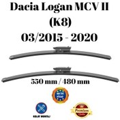 Resim Dacia Logan Mcv Iı K8 2015 2016 2017 2018 2019 2020 Uyumlu Ön Cam Muz Tipi Silecek Süpürgesi Seti 550/480mm Silbak 