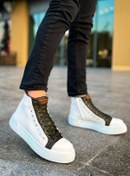 Resim shoecide Sho167 Bağcıklı Yüksek Taban Gbt Blazer Erkek Spor Bot Beyaz / Hakı 