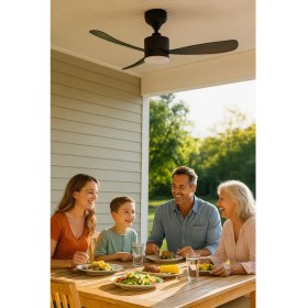 Resim Helios Capella 70W 3 Kanatlı Uzaktan Kumandalı Ledli Dekoratif Tavan Vantilatör Siyah HS9304 