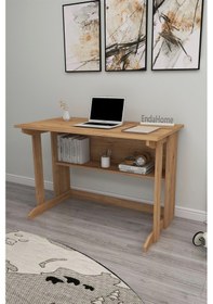 Resim Vennüs 100x55 Cm Kütüphaneli Geniş Çalışma Masası Laptop Bilgisayar Masası Ofis Ders Masası Çam 