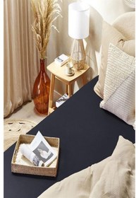 Resim 5 Adet Düz Pamuklu Tek Kişilik 80 X 200 X 30 Cm Lastikli Penye Çarşaf Siyah 