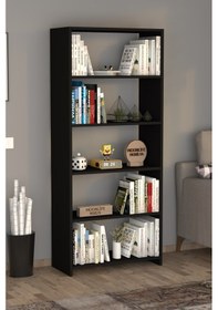 Resim Moonlife 5 Raflı Kitaplık Siyah 