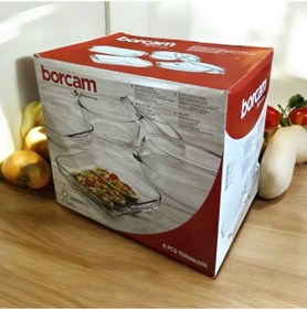 Resim Paşabahçe Borcam Tepsi Tencere Seti -6 Parça Borcam Çeyiz Seti Kutulu 