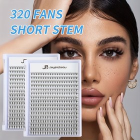 Resim JB Jeyelabeau 320 Fan Kirpikler - El Yapımı Sivri Tabanlı, Ultra İnce 0.07mm Doğal Hacimli Kirpikler, DIY Salon ve Ev Kullanımı İçin Başlangıç Dostu Takma Kirpikler (10D/12D/20D/24D) - Uzun Süreli Kullanım, Dolllike Görünüm, Zarif Kirpik Uzatmaları, Profesyonel Makyaj Sanatçıları için 