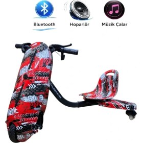 Resim Drift Car Elektrikli Scooter Hoverboard Oturaklı Kaykay Bluetooth Hoparlörlü Rs-R1 
