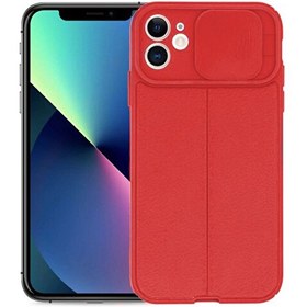 Resim Teleplus iPhone 11 Lensi Kamera Korumalı Deri Dokulu Silikon Kırmızı Kılıf 
