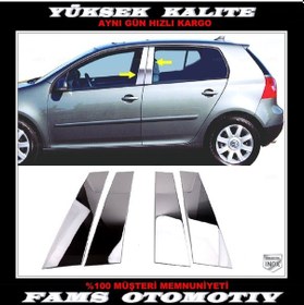 Resim Vw Golf 5 Hb Krom Kapı Direk Seti 4 Prç P.Çelik 2003-2009 Arası 