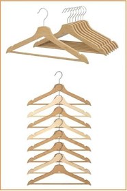 Resim EZMK Ev Gereçleri Birinci Sınıf Pürüzsüz Ahşap Giysi Askısı 100 Adet 43 Cm 