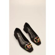 Resim İdil Idil Siyah Saten Taşlı Kadın Topuklu 