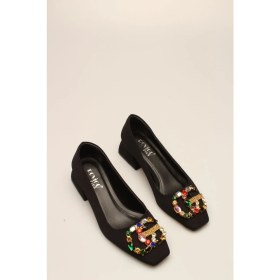 Resim İdil Idil Siyah Saten Taşlı Kadın Topuklu 