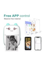 Resim Duego Termal Mini Yazıcı Kablosuz Bluetooth Taşınabilir Mini Yazıcı Mavi Renk 