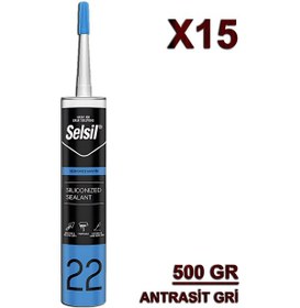 Resim Silikonize Mastik Antrasit Gri 500 Gr 15 Adet 