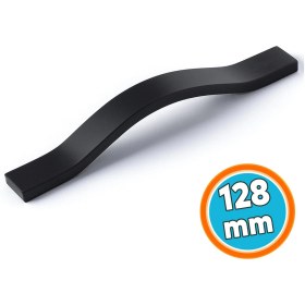 Resim Nzb Mobilya Çekmece Kolu Mutfak Dolabı ve Kapak Kulpları Dayanıklı Siyah Metal Kulp 128 mm 
