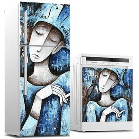 Resim Buzdolabı Ve Bulaşık Makinası Beyaz Eşya Sticker Kaplama Sanat 
