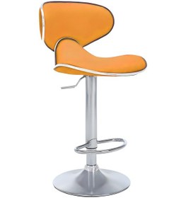Resim Bürocci Zen Bar Taburesi - Turuncu Modern Deri Metal Ataklı Yüksek Tezgah Sandalyesi - 9549s0516 Turuncu 