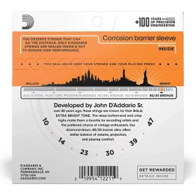 Resim D'Addario Daddario EJ10 Akustik Gitar Tel Seti, 80/20 Bronze, Extra Light 