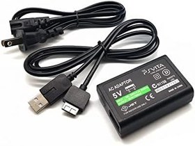 Resim Cotchear PS Vita1000 için AC Güç Şarj Cihazı, USB Şarj Kablosu ile AC Adaptörü PS Vita1000 için Fişli 