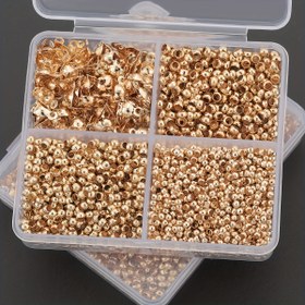 Resim 400 adet/kutu DIY El Sanatları Aksesuarları Paketi: 2mm, 2.5mm, 3mm Konumlandırma Boncukları, Klipsler, Gevşek Boncuklar, Boşluk Boncuklar, Düz Klipsler, Çift Klipsler, Son Klipsler, Douban Klipsler. Bileklik, Ayak Zinciri, İnci Kolye, Bağlantı Boncukları ve El Sanatları için Uygun. 