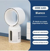 Resim Bebekler İçin Elektrikli Kanatsız Masa Vantilatörü 5 Hız Beyaz 3000mah, 