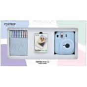 Resim Fujifilm Instax Mini 12 Mavi Fotoğraf Makinesi 10'lu Film ve Mandal Bundle Box 