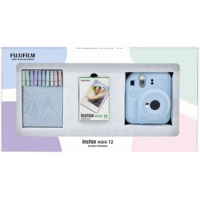Resim Fujifilm Instax Mini 12 Mavi Fotoğraf Makinesi 10'lu Film ve Mandal Bundle Box 