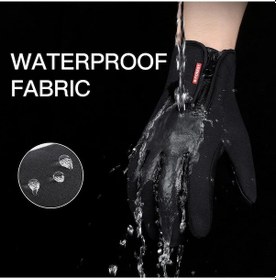 Resim Turuncu Yeni Kış Eldiven Erkek Kadın Dokunmatik Soğuk Su Geçirmez Motosiklet Eldiven Erkek Açık Spor Artı Kadife Sıcak Koşu Kayak Eldiveni 