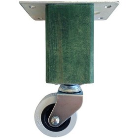 Resim Kale Ahşap 15cm Tekerli Ayak Mobilya Masa Ve Dolap Tekerli Ayağı Frensiz 15cm Yeşil Kayın/gürgen 