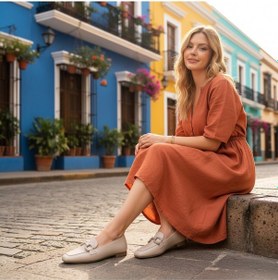 Resim Aska Shoes Günlük Tokalı Babet 2025aska006 Bej 