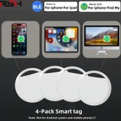 Resim 4 adet RSH Akıllı Anahtar Bulucu Etiketi - iPhone/iPad için Kablosuz GPS Takipçisi, Anahtarları, Evcil Hayvanları, Cüzdanları ve Sırt Çantalarını Bulmak İçin İdeal, Bul Find App ile Uyumlu, Şarj Edilemeyen Pil, Anahtar Bulucu Etiketleri | Akıllı Etiketler | Kablosuz Takip 