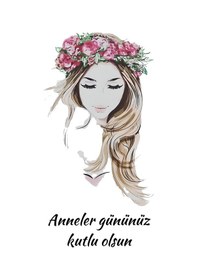 Resim 50 Adet Çiçek Taçlı Kız Tebrik Kartı - Toka Kartı - Kuşe Kart -te 