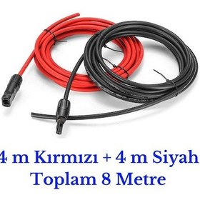 Resim 6 mm Mc4 Soketli 8 Metre (4m+4m) Güneş Paneli Solar Kablo 