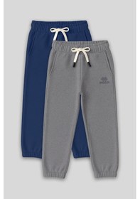 Resim Tommylife Standart Fit Basic 2li Paket Parlament-gri Melanj Erkek Çocuk Eşofman Alt - 11225 Gri Melanj - Lacivert 