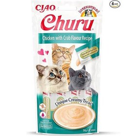 Resim Inaba Ciao Churu Cream Tavuklu ve Yengeçli Kedi Ödül Kreması 4 x 14 Gr 