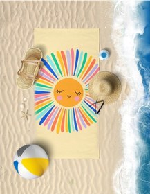 Resim Happy Sun Dijital Baskılı 60X130 CM Çocuk Plaj Havlusu 