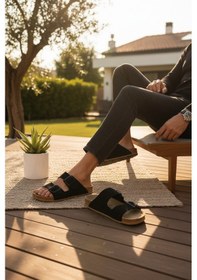 Resim 2236-look Life Unisex Çift Tokalı Ultra Hafif Havuz,plaj Ve Günlük Kullanıma Uygun Terlik Siyah 