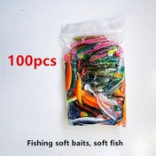 Resim 100 adet Yumuşak Balıkçılık Ögütleri ile Tutkal - Gerçekçi PVC Yüzen Ögüt Tüylü Grublar için Tatlı ve Tuzlu Su Balıkçılığı, Bass, Trout ve Daha Fazlası için Mükemmel, Tutkal Kutusu Dahil, Balıkçılar için Canlı Tasarım, Balıkçılık Aksesuarları 