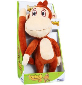 Resim Kukuli Pelüş Oyuncak Maymun 35 Cm Bez Bebek Sesli Müzikli 