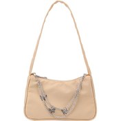 Resim Bobag Moda Kadın Kelebek Zincir Omuz Çantası - Rahat Tüm Maç Koltukaltı Çanta, Zarif Küçük Hobo Çanta Cüzdan Chınakoyu Gri Koyu Gri 